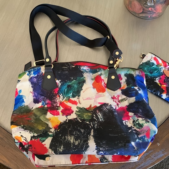 MZ Wallace Tote Bag Spring Floral Nylon Large Crossbody Strap extra small bag - Picture 6 of 11